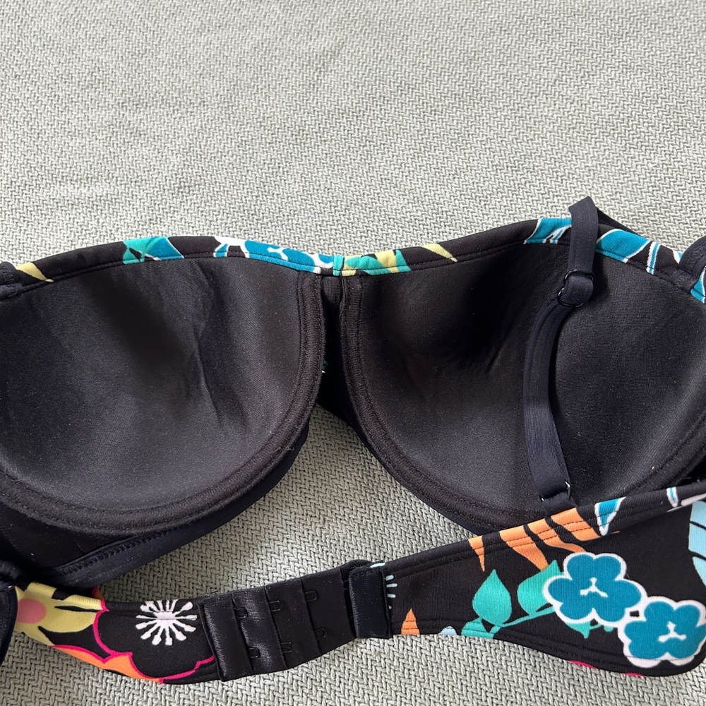 Coco Rave Black and Multicolor Bikini Top - Picture 4 of 4